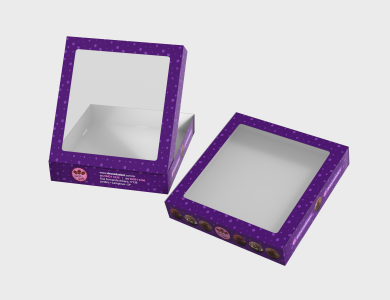 Caixa Multiuso com Visor Kraft 240g sem Película Antigordura 20x21x3,8cm  - 4x0 - 1000 unid