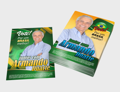 Cartaz Político Couchê 120g Sem Verniz 30x42cm - 4x4 - 3 unid