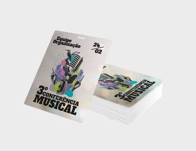 Credencial com Furo Presilha Dados Variáveis PVC 0,3mm branco 11,5x14cm - 4x0 - 1 unid