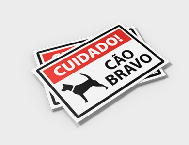 Placas de Sinalização/Informativa Grande em PVC 0,5mm Cristal Frente e Verso 45x30 cm - 4x0 - 2 unid