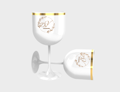 Taça de GIN com Borda Metalizada 650ml - 1 Cor de Impressão - 1x1 - 50 unid