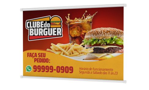 Mini Banner Bastão Largo 280g 40x30cm - 4x0 - 100 unid
